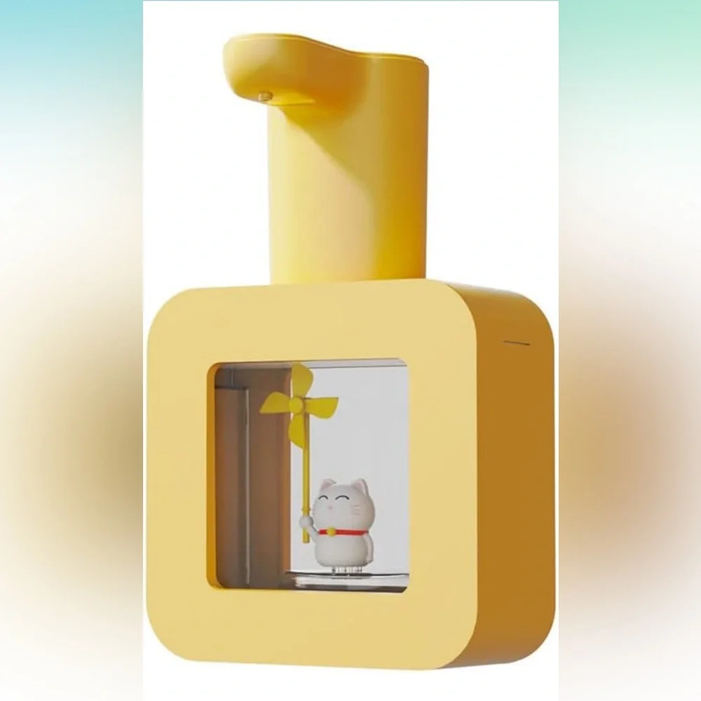 Touchless Automatic Sensor Yellow Soap Dispenser with Cat